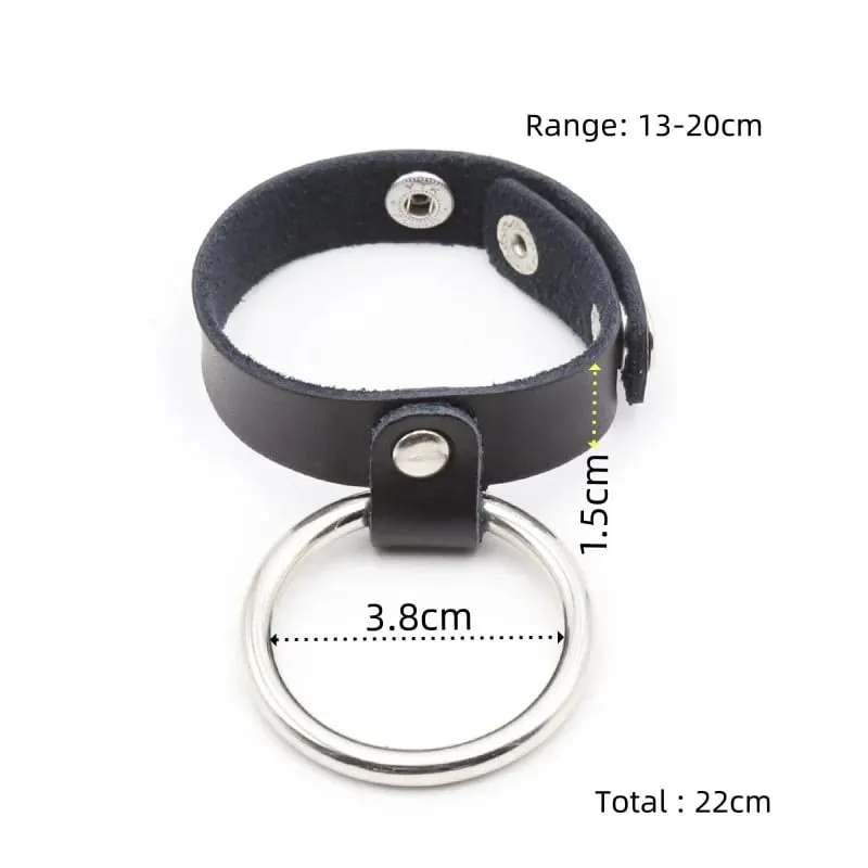 Anillo de cuero para pene de Semen ajustable de varios niveles con lazo para pene Bondage para hombres, pantalla para pene, Juguetes sexuales con gran retraso en la eyaculación — image 9