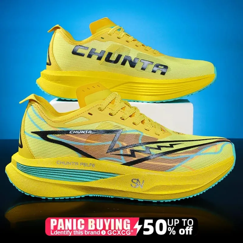 Chaussures de course légères et respirantes pour hommes et femmes, baskets Chunta confortables et antidérapantes en planche de carbone, spécialité de sport Marathon — image 2