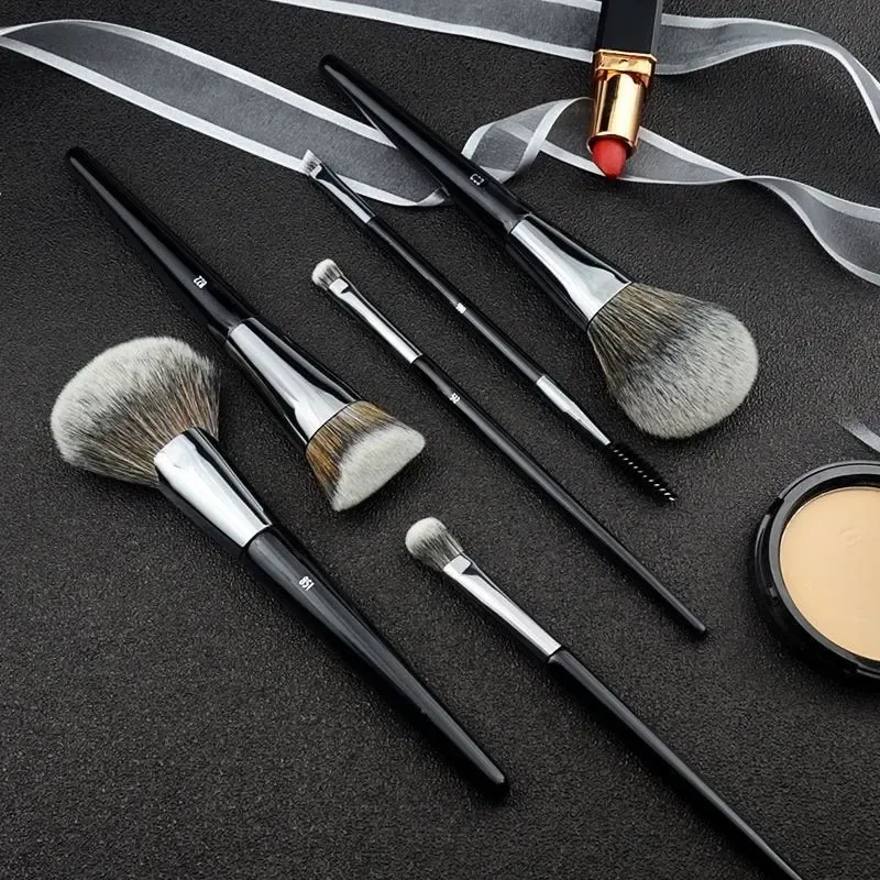 1 unidad #854 brochas de maquillaje en ángulo, Base, brochas de maquillaje, herramientas cosméticas negras líquidas inclinadas, bolígrafos de belleza, herramienta de maquillaje — image 5