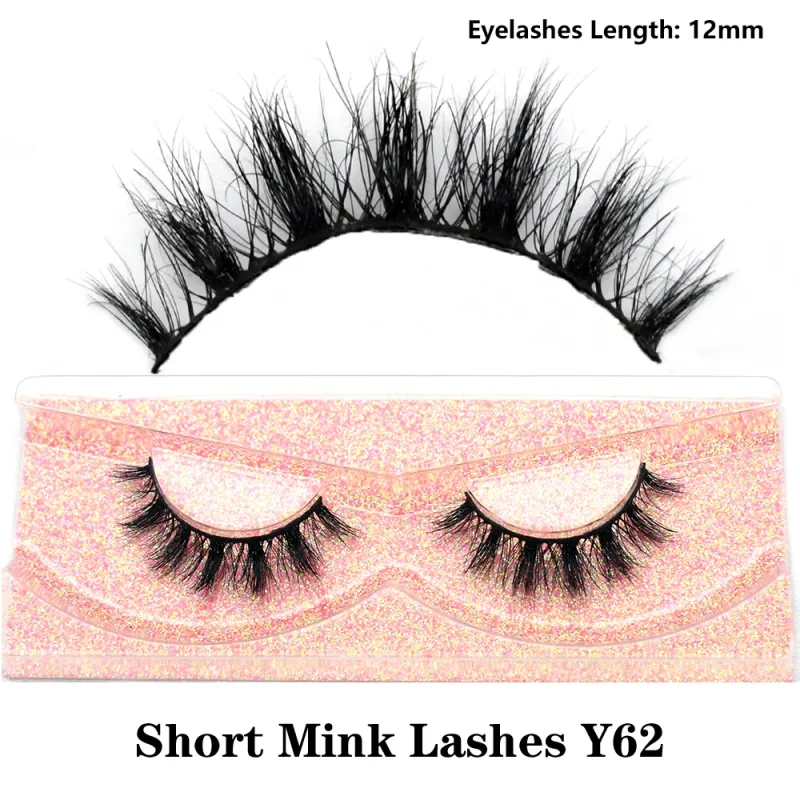 Mink จริงปุยสั้น Eye Lashes Extension Wispy นุ่มธรรมชาติขนตาปลอมสั้นสวมใส่ทุกวัน Full Strip Lashes แต่งหน้า — image 18