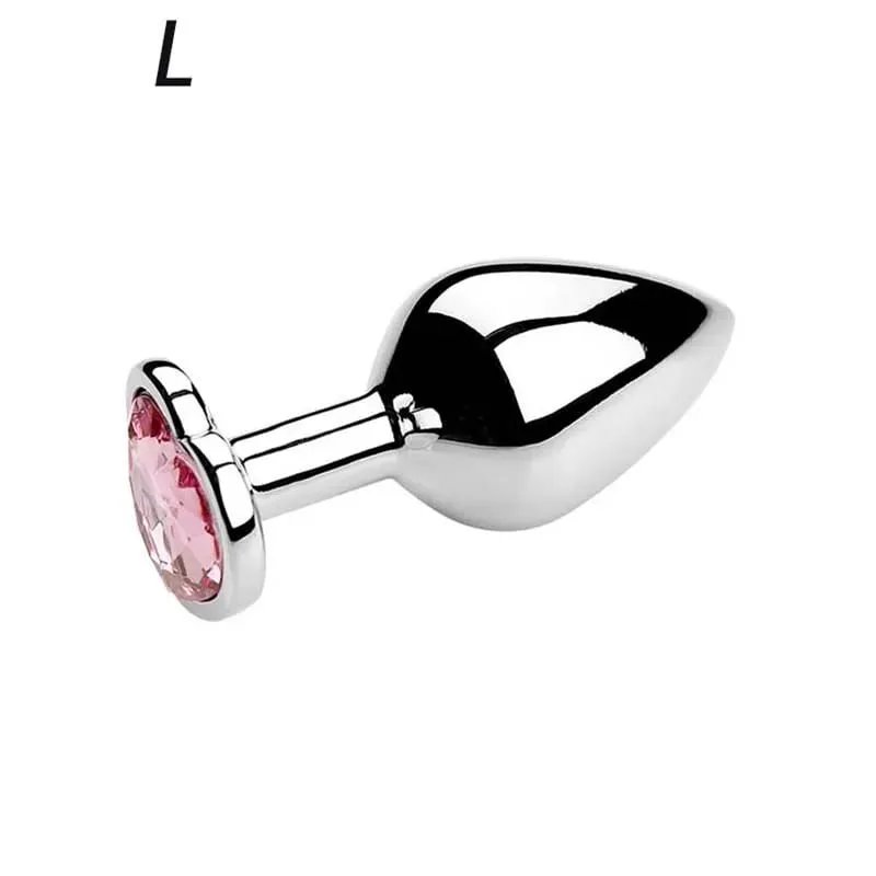 5 størrelser Rustfrit stål Krystal Hjerte Anal Plug Aftagelig Butt Plug Stimulator Prostata Massager Analsex legetøj Dildoer — image 16