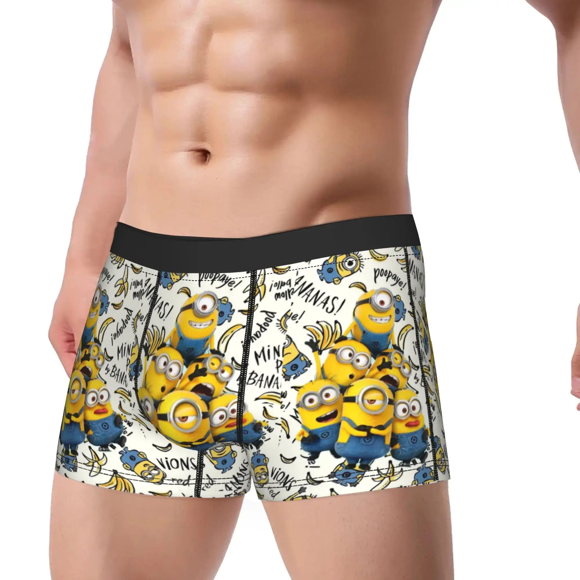 M-Minions Boxershorts 3D Pouch Underwear High Quality Customs Boxer Brief Comfortable Males Panties Plus Size — image 2