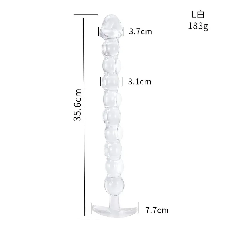 40cm 유리 딜도 라구 딜도 인공 성기 딕 크리스탈 항문 구슬 엉덩이 플러그 전립선 마사지 성인 여성을위한 자위 섹스 토이 — image 9