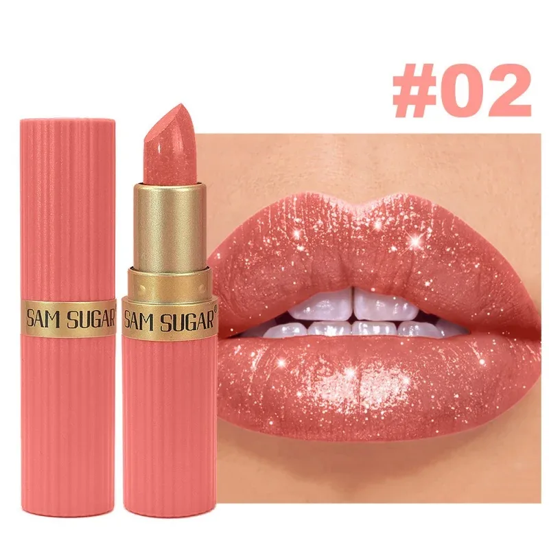 Gincu Baldu Metallic Diamond Sparkle Pearlescent Fine Shimmer Waterproof Non Stick Cup Makeup Bibir