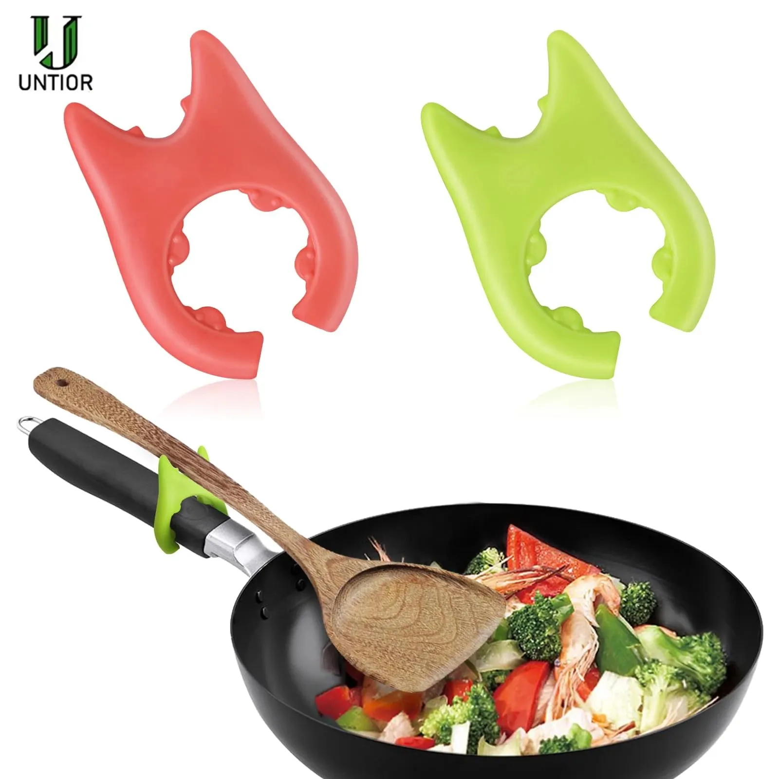 1PC Silicone Spatola Titolare Portatile Antitrabocco Pentola Coperchio Clip Anti-scottatura Cucchiaio Supporto Da Cucina Universale Spatola Staffa Clip — image 1