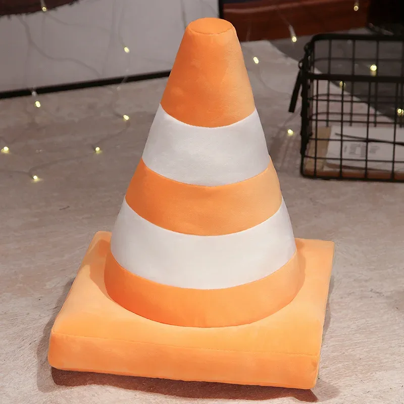 Roadblock Cushion Stuffed Soft Lifelike Plush Traffic Cone Road Construction Cone Pillow Kids Toys Home Decoration — image 9