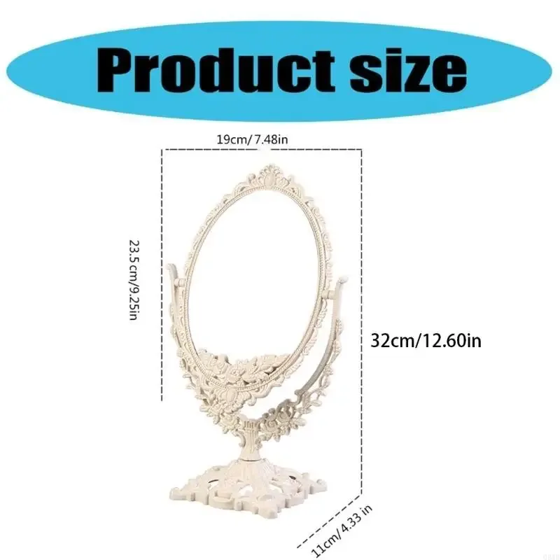 Q81B Retro Table Mirror Rotation Makeup Mirror Double Side Cosmetic Mirror