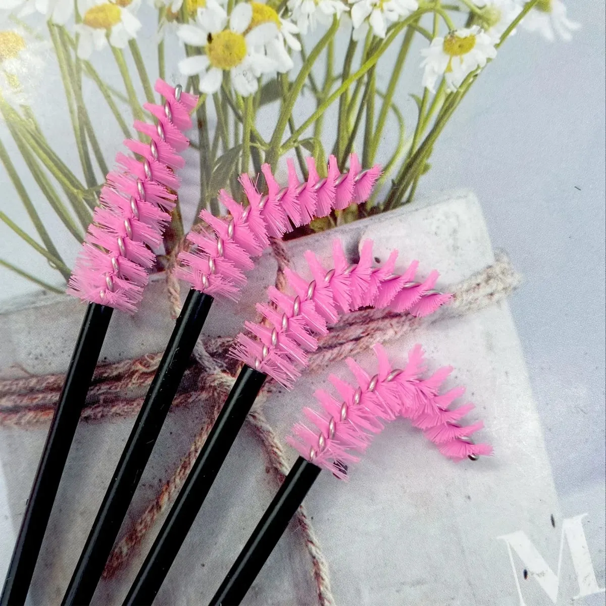 150/300pcs Mascara Bacchette Pennello per ciglia Spoolies per Estensione delle ciglia Sopracciglio e strumento per il trucco Pennelli per trucco all'ingrosso — image 2