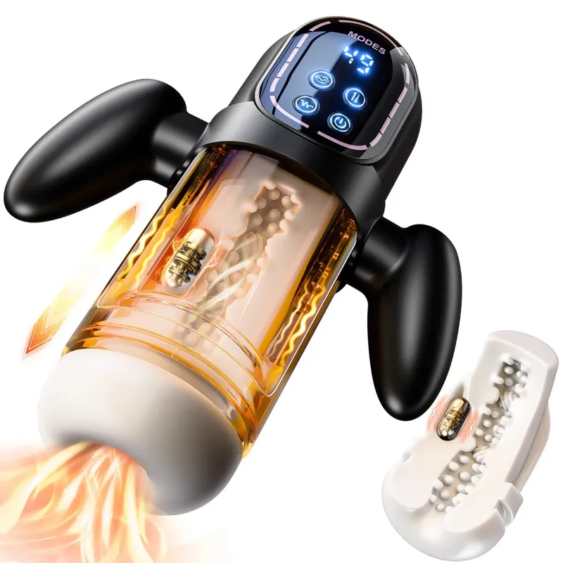 Masturbazione automatica con succhiamento del masturbatore maschile, masturbazione con manico, display LCD, pompa per pene, giocattoli del sesso per gli uomini 18