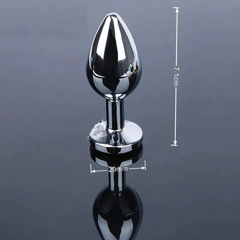 Petite Crystal Stainless Steel Silver Butt Plug Impermeabile Base svasata rotonda Prodotti del sesso caldi Amanti delle coppie