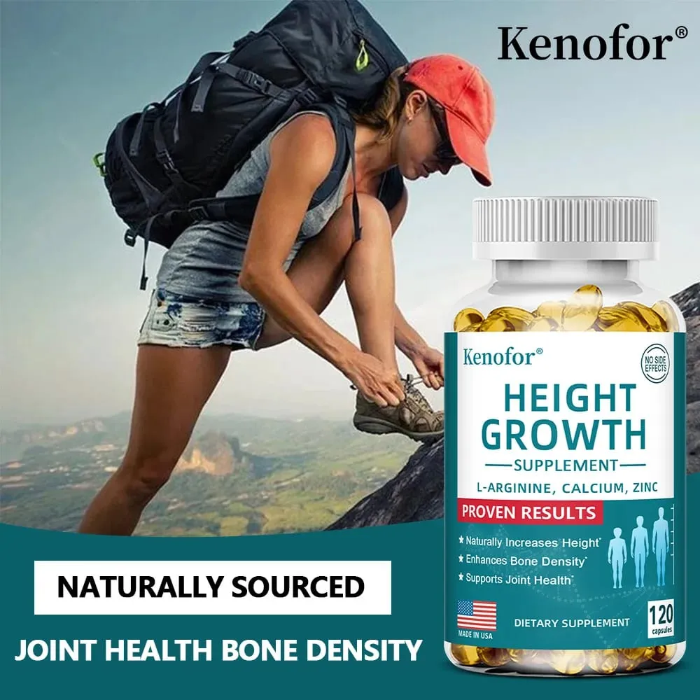 Natural Height Growth Calcium Vitamin D Supplement Vegetarian Capsules Increase Bone Strength Height Promoter Capsules Adults — image 5