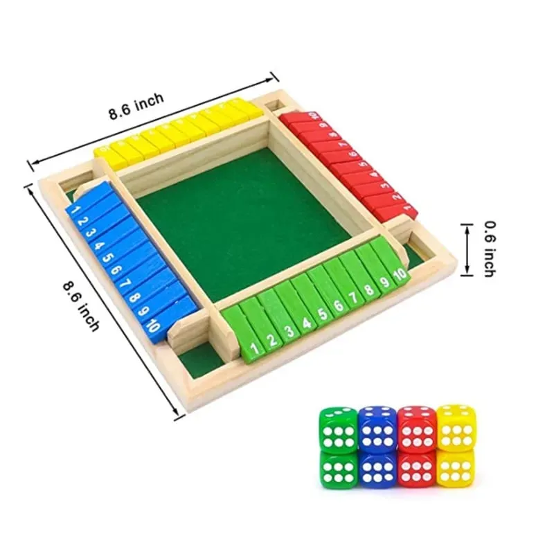 Deluxe quatre côtés 10 numéros fermer la boîte jeu de société jouet dés Club de fête jeux à boire pour les familles adultes — image 5