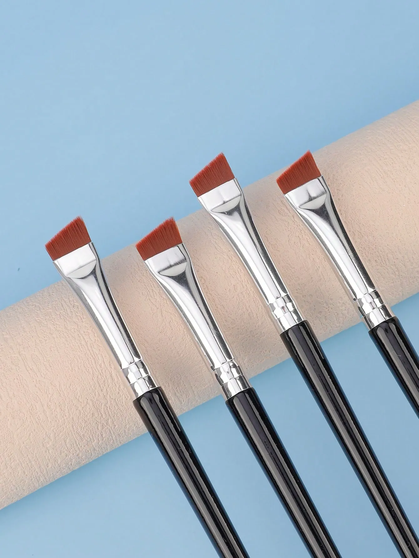 10 stykker vinklede øjenbrynsbørster Øjenbrynfarvet børste Flad tilspidsede øjenbrynskoncealerbørste Øjenmakeupbørster — image 5