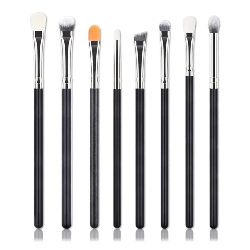 8 Buah Set Kuas Rias Eyeshadow Kuas Detail Concealer Pencampur untuk Riasan Mata Harian untuk Pemula