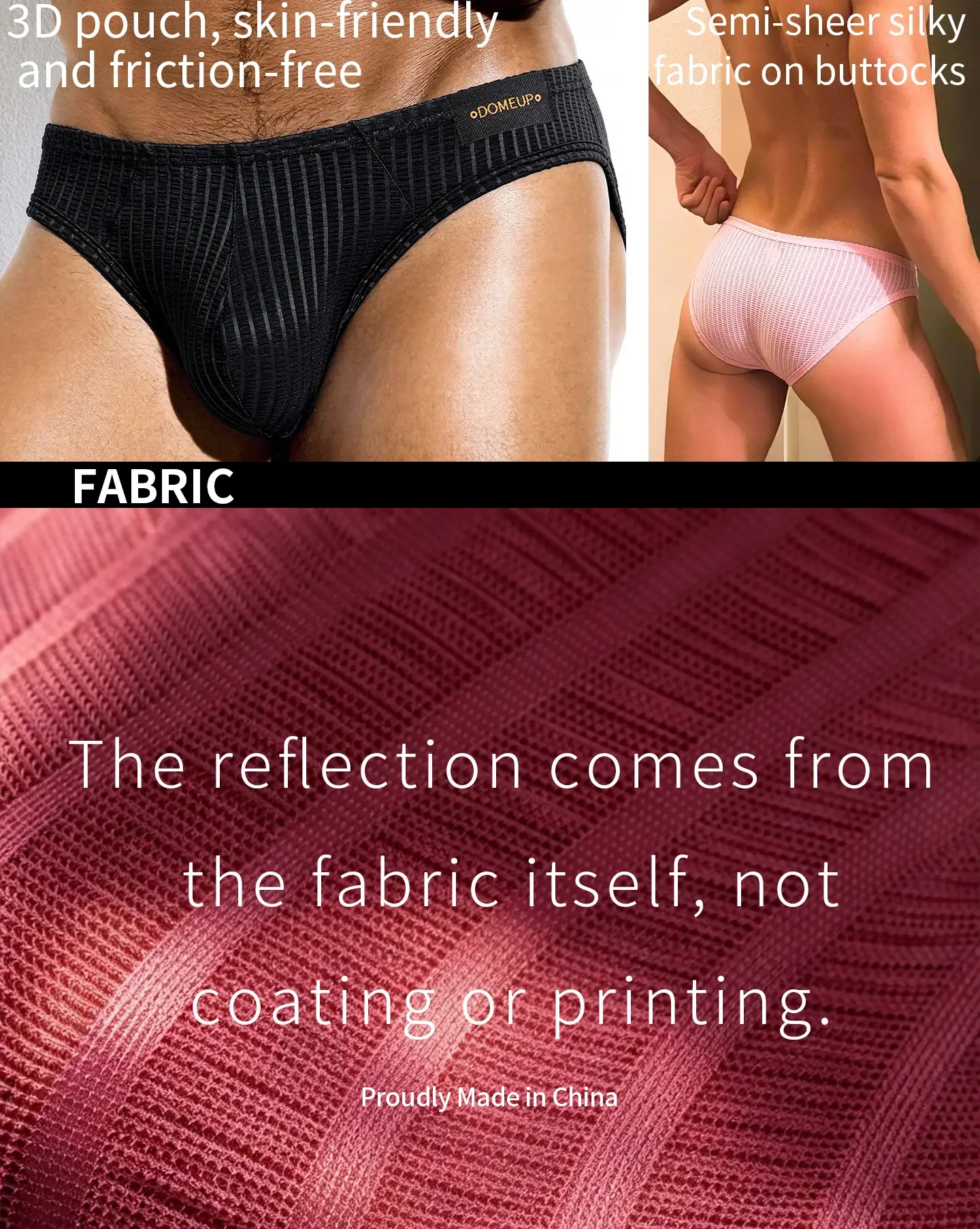 Men's Low‑Rise Briefs, Vertical Striped Sheer Mesh Underwear, Nylon Elastane Stretch Pouch Underpants for Daily Wear — image 9
