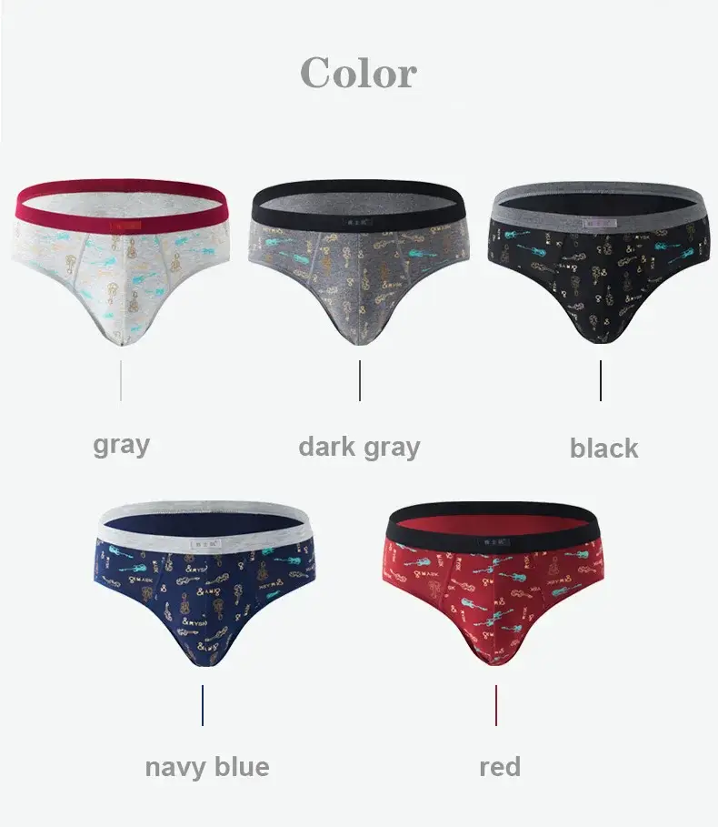 Intimo da uomo in cotone Slip taglie forti Mutande sexy Slip traspiranti Bikini Pantaloncini con stampa gay Cueca Mutandine maschili — image 8