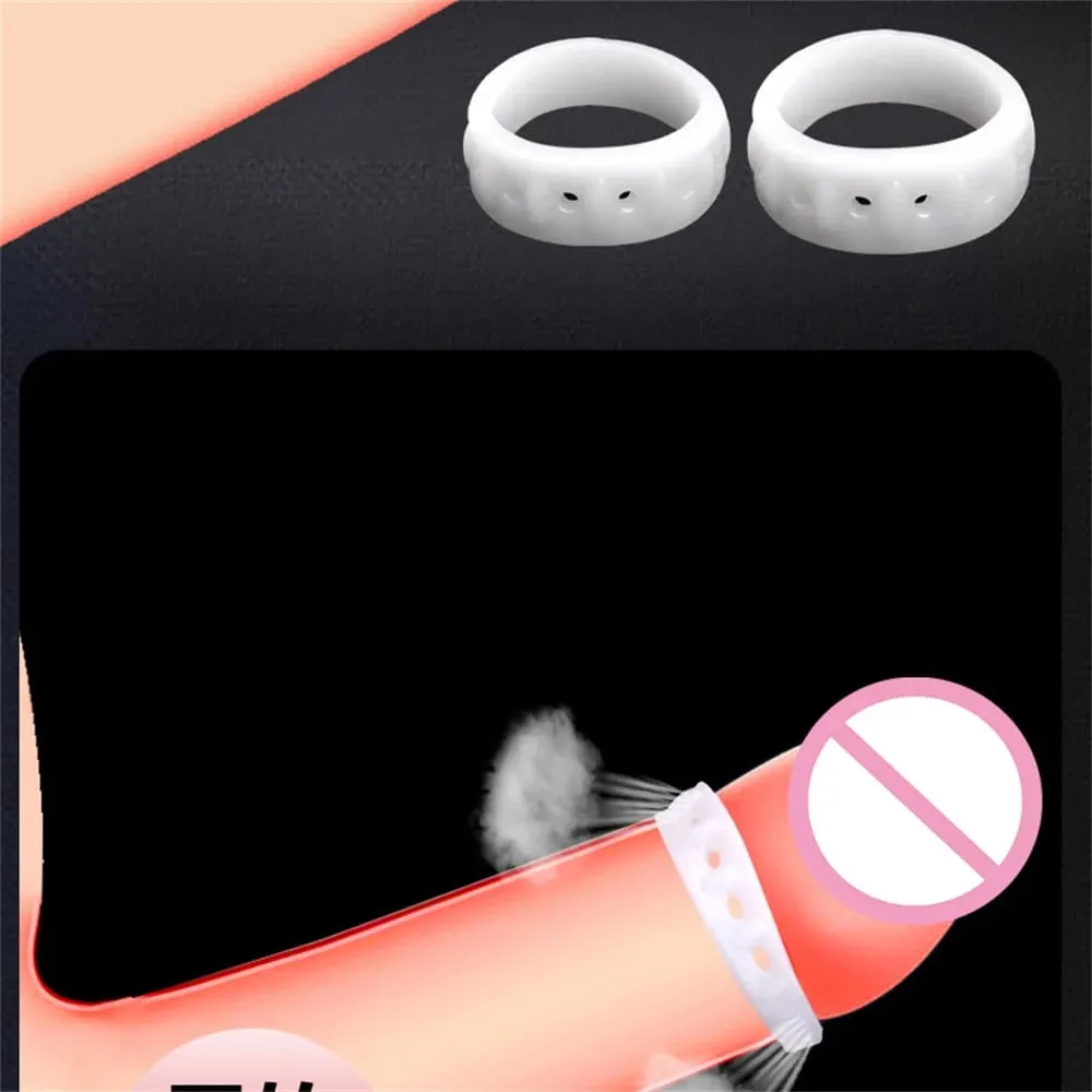 Anneaux de pénis pour hommes, 2 pièces, correcteur de prépuce, anneau de résistance, retarde l'éjaculation, anneaux de coq, boutique de jeux pour adultes, jouets sexuels pour hommes — image 5