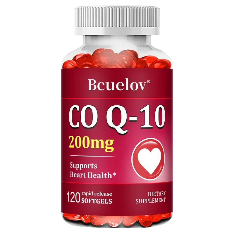 Coenzyme Q10 Capsules 200mg - Provides Energy Promotes Heart Cardiovascular Health Circulation Support Antioxidant