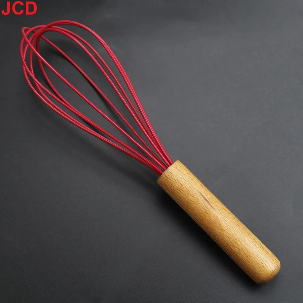 JCD Siliconen Eiklopper Garde Houten Handvat Keuken Hand Eiklopper Gadgets Keukengereedschap Bakaccessoires — image 6