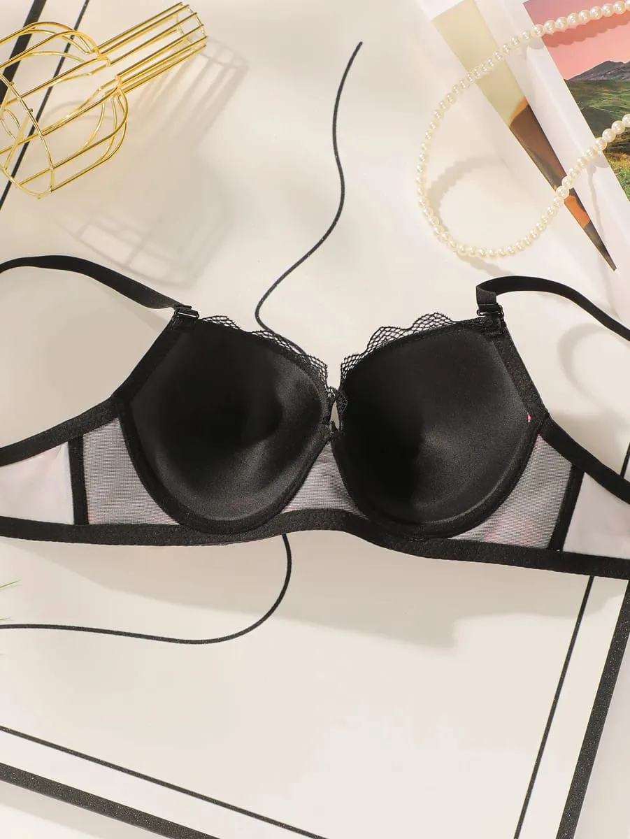 女性の高品質プリントパッチワークレースセクシーなランジェリーセットプッシュアップアンダーブラジャーとパンティセット女性のためのコンフォートフィット S-XL — image 5