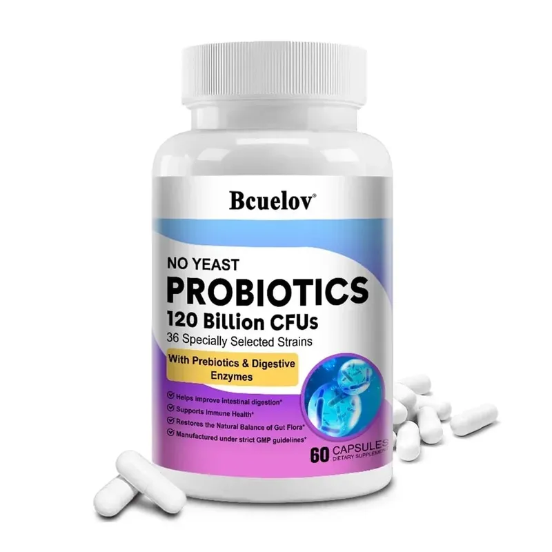 Digestive Health Probiotics 120 Billion CFU Prebiotics & Digestive Enzymes Adult Probiotic Supplement Promotes Gut Health
