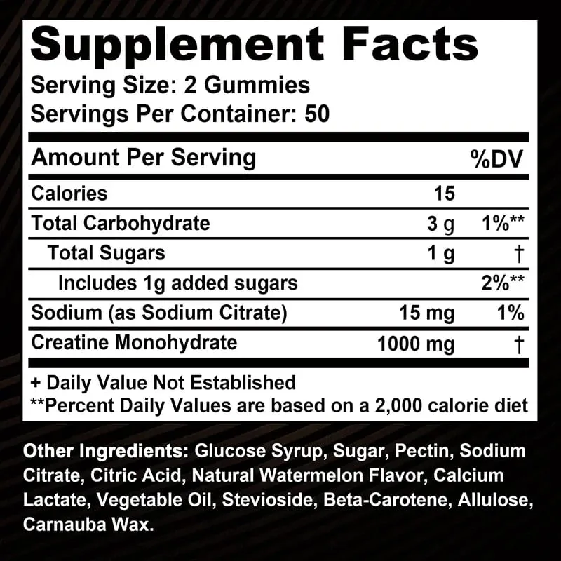 Creatine Monohydrate Gummies - Build Strength Promote Muscle Growth Improve Endurance and Energy — image 3