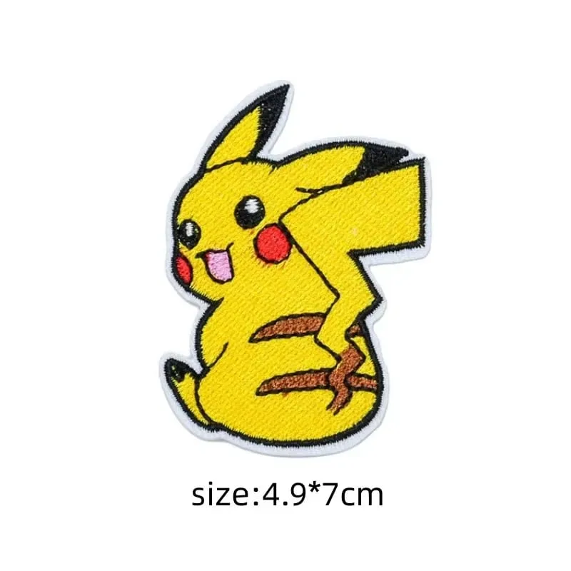 Tambalan Kain Stiker Pakaian Pikachu Jahit Tambalan Bordir Applique Besi Pada Pakaian Kartun Dekorasi Garmen DIY — image 36