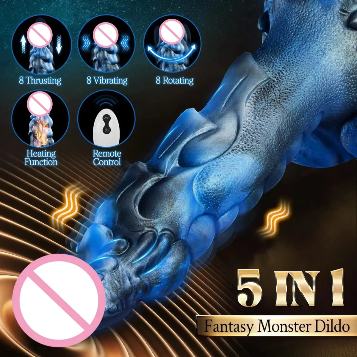 Big Fantasy Monster Dildo Vibrátor Dálkové ovládání Natahování Topení Obrovská dračí anální zástrčka Stimulátor klitorisu Sexuální hračky pro ženy — image 2