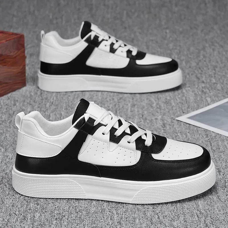 Men's White Black Casual Sneakers Thick Sole Platform Skateboard Shoes Fashion Breathable Streetwear Men's Sports Shoes — image 2
