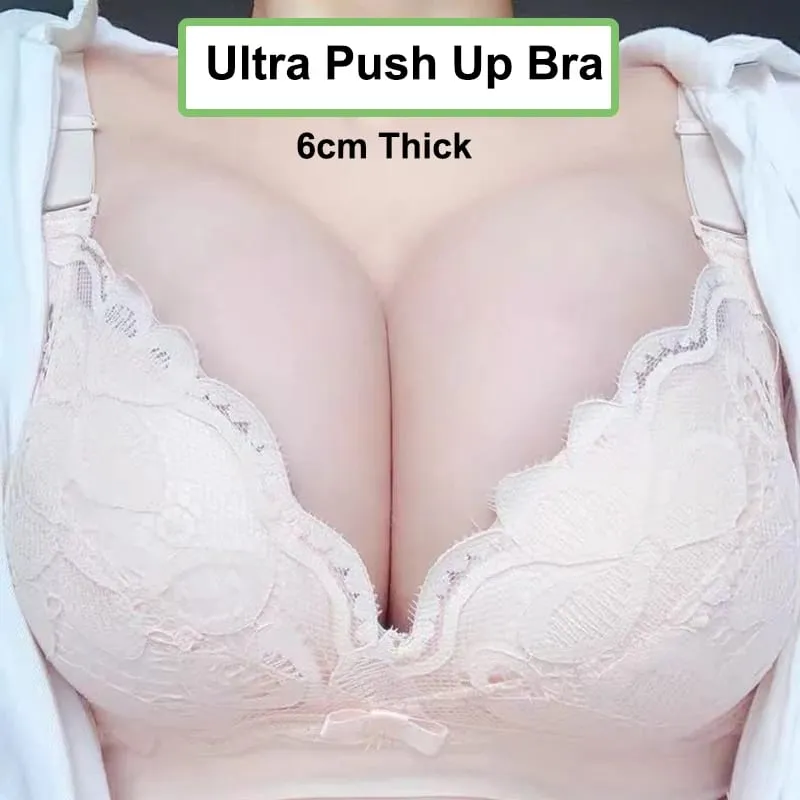 Reggiseno push up imbottito spesso 12 cm, reggiseno con arricciatura senza fili, per un sollevamento naturale sexy del piccolo petto — image 2