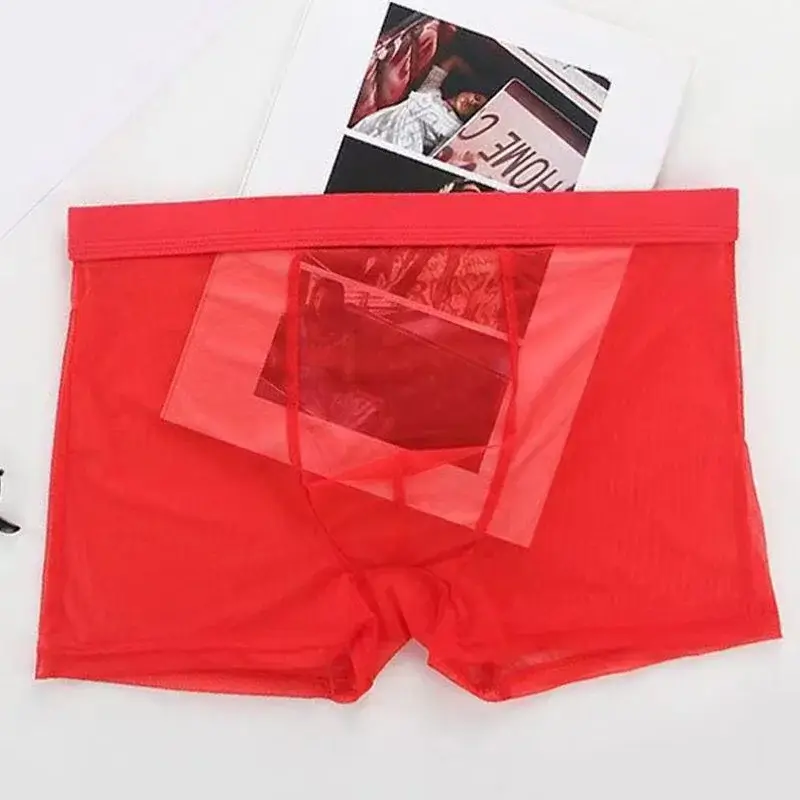 Unterwäsche Transparente Boxer Ausbuchtung Eis Seide Durchsichtige Unterhose Sexy Slips Niedrige Taille Höschen Dessous Dessous