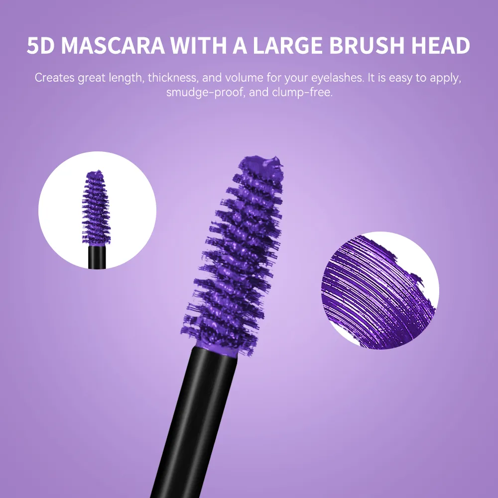 5D มาสคาร่ากันน้ำ Long Lasting Volumizing Curling ยาว Smudge Proof สี Eye Make Up Party เทศกาลเครื่องสำอาง — image 9