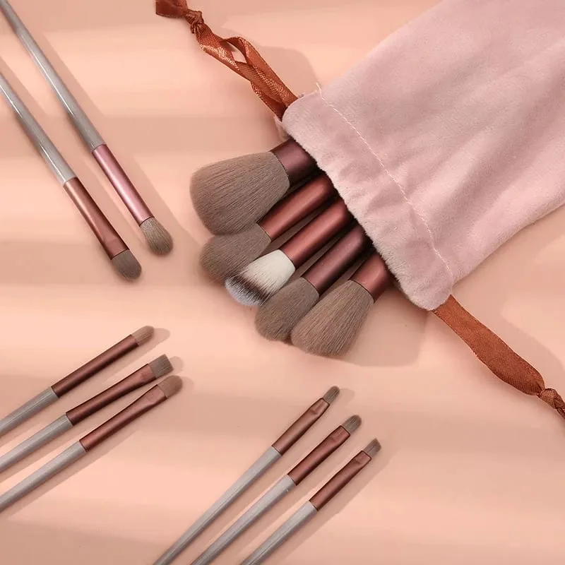 13Pcs Soft Beauty Makeup Brushes Set Foundation Eyeshadow Blush Cosmetic Tools na may Storage Bag para sa Babae