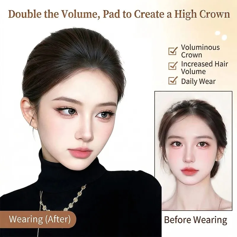 Women's Synthetic High - Crown Hair Topper Clip - In Invisible Design Natural - Looking Volume - Boosting for Thinning Hair — image 3