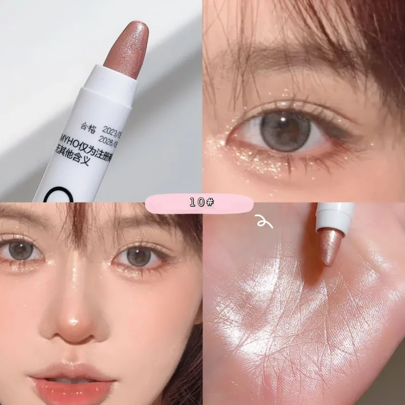 อายไลเนอร์สีขาว SHINY Glitter อายแชโดว์อายไลเนอร์ปากกา 13 สี Matte สีฟ้าสีม่วงสีชมพู Eye Liner แต่งหน้ากระจ่างใส Silkworm
