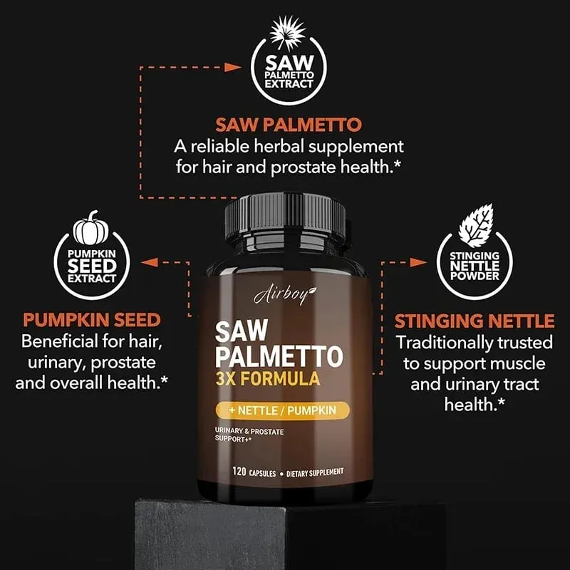 Saw Palmetto Capsules - with Stinging Nettle + Pumpkin Seed Supports Urinary and Prostate Health Improves Sleep Non-GMO — image 5
