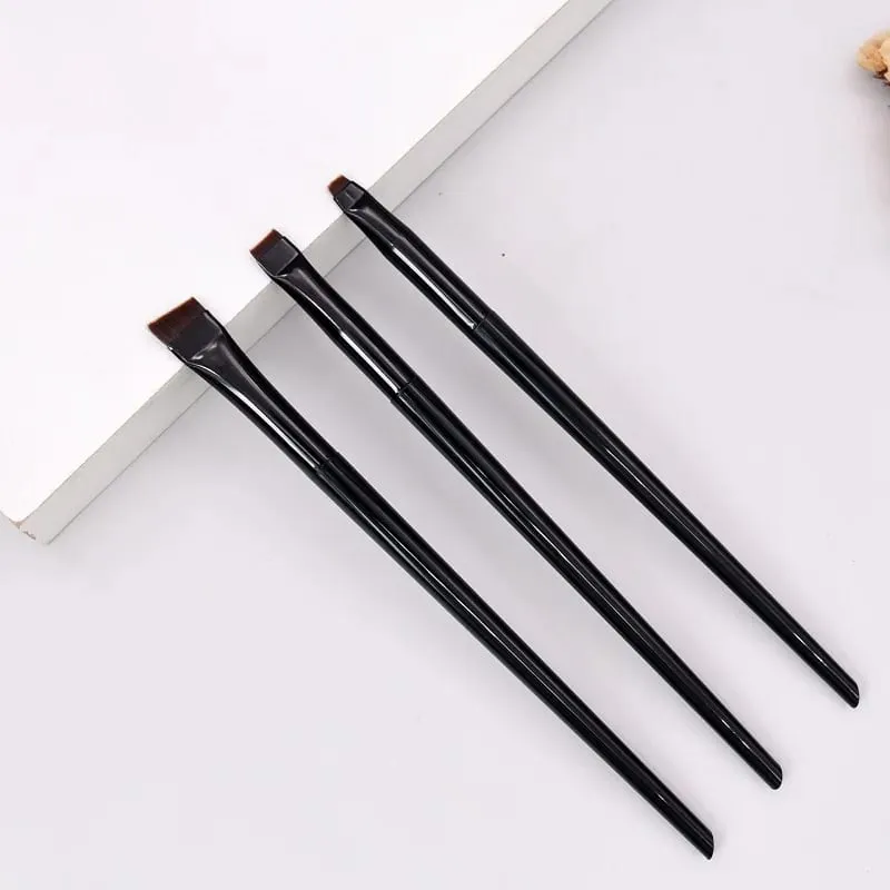 Klinge Eyeliner Pinsel Augenbrauen Pinsel Tragbare Flache Fein Eye Liner Brauen Kontur Make-Up Pinsel Kosmetische Schönheit Make-Up Werkzeug 3 teile/satz — image 6