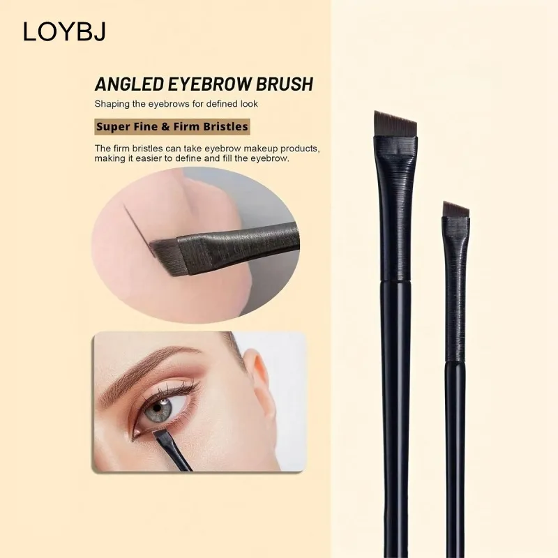 3/6/9/15/30PCS Ultra Thin Blade Eyeliner Brush Set Fine Angle Flat Eyebrow Brush Under The Eyes Flat Head Precise Detail Brushes — image 3