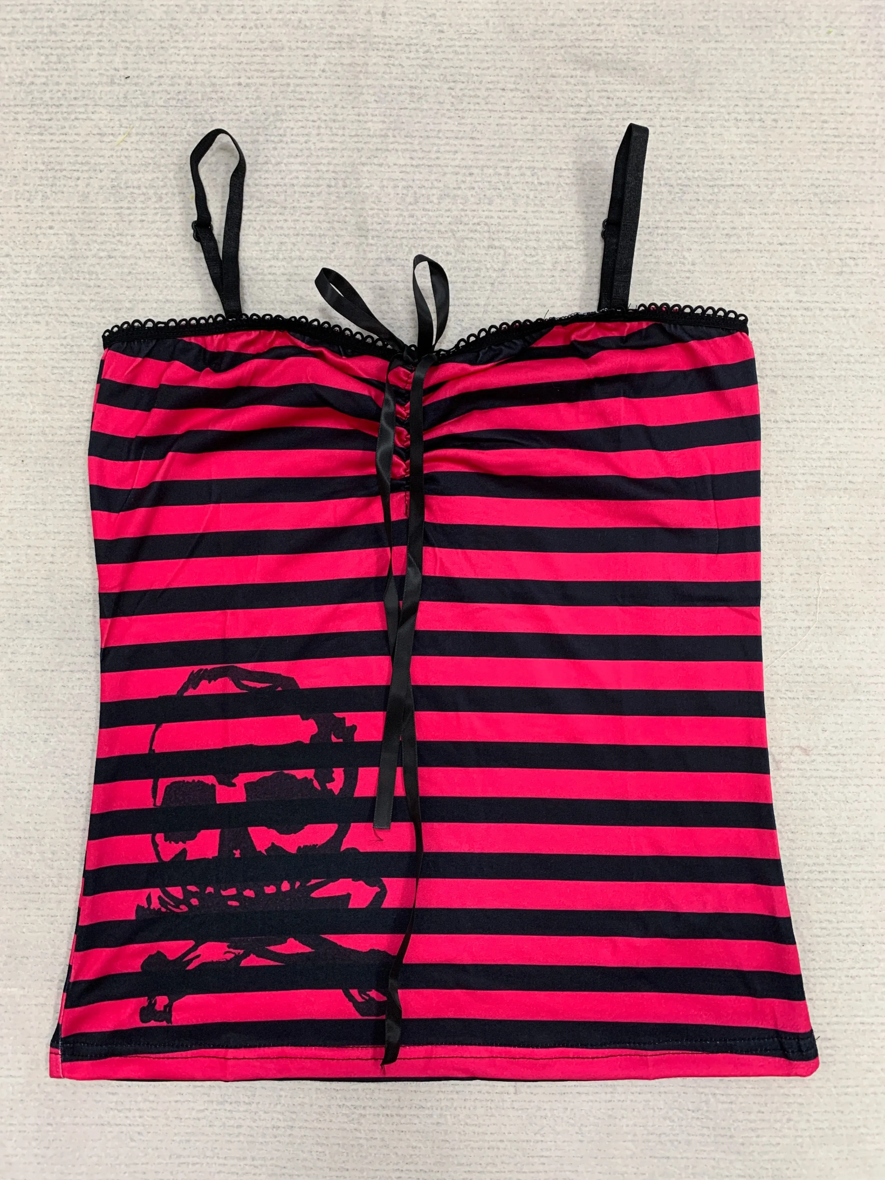 มิลเลนเนียลสไตล์Y2K Skullลูกไม้ลายHalter Top Punk Goth Harajukuสไตล์ฤดูร้อนSpice Girls Aesthetic Slim Streetwear — image 3