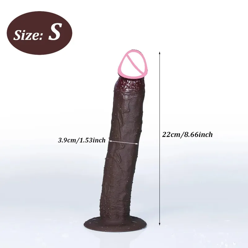 Realistico lungo e morbido butt plug dildo 3 dimensioni pene finto sensazione di pelle cazzo in silicone donna uomo masturbazione ventosa giocattoli del sesso anale — image 11