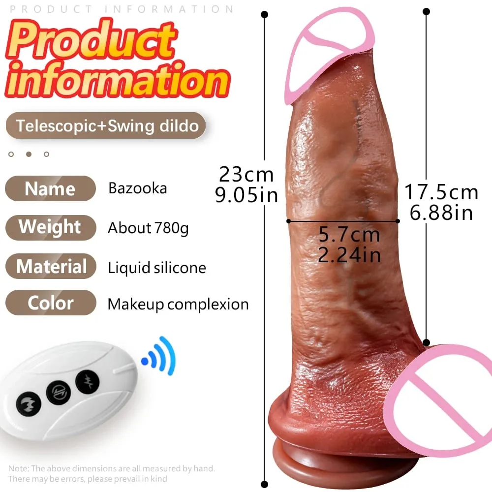 Büyük Teleskopik Gerçekçi Titreşimli Yapay Penis Vibratör Isıtma Sokmak Yapay Penis Seks Oyuncak G-spot Anal Stimülasyon Kadınlar için Titreşimli — image 6