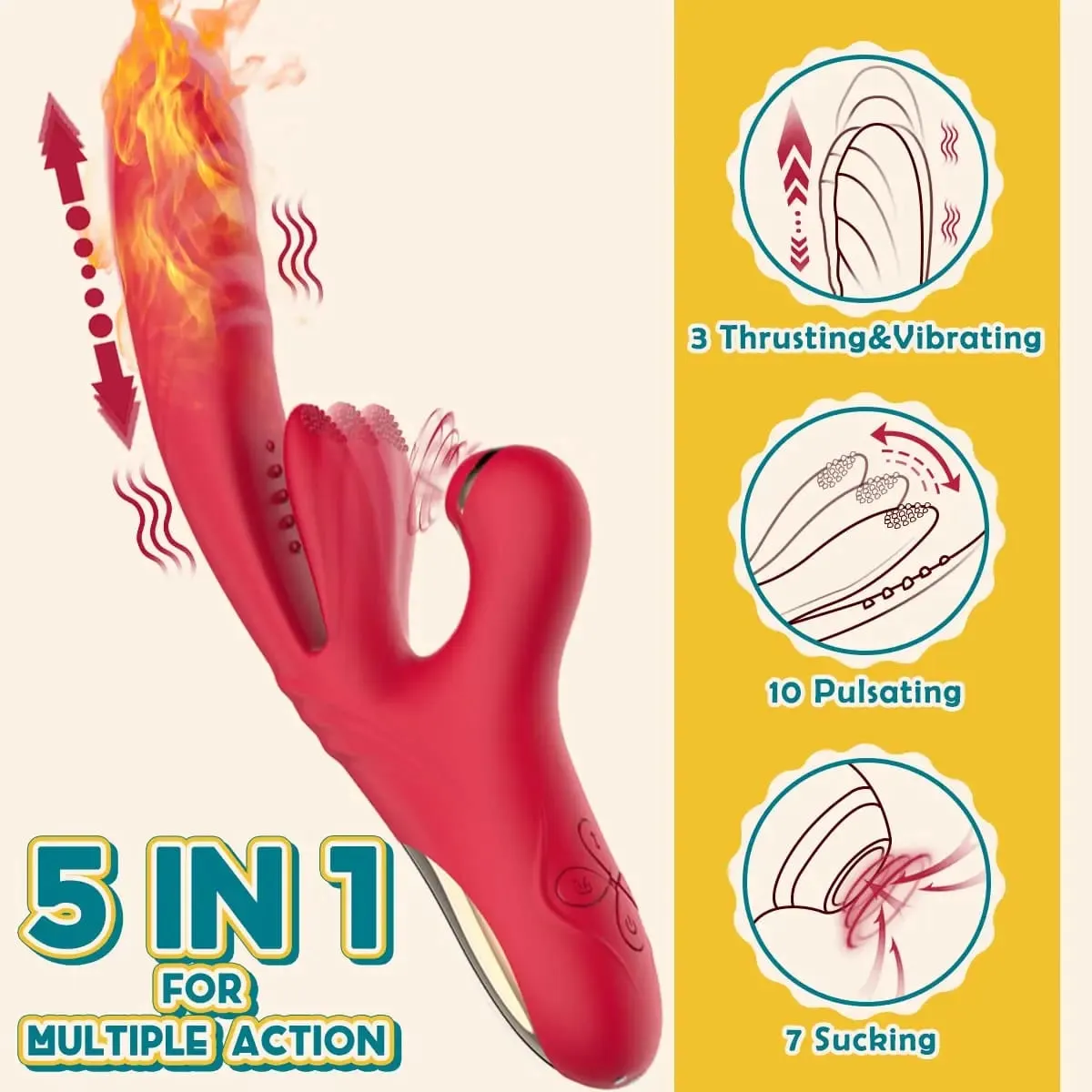 2 em 1 poderoso batendo batendo vibrador feminino para clitóris masturbação aquecimento empurrando vibrador para mulher sext brinquedo para adulto — image 2