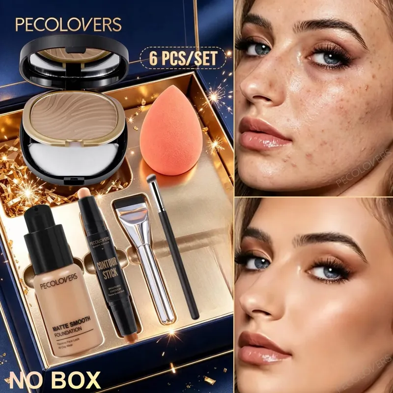6PCS/Set Facial Makeup Set Natural Matte Covering Dark Circles and Blemishes Facial Shaping and Brightening Soft Texture — image 2