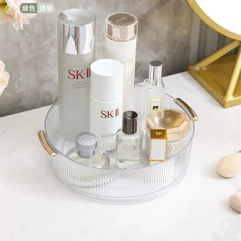 360 ° หมุนได้อะคริลิโปร่งใสที่จัดแต่งหน้าเครื่องสำอางเครื่องมือกล่องเก็บแปรงแต่งหน้าออแกไนเซอร์ตะกร้าเก็บออแกไนเซอร์ — image 5