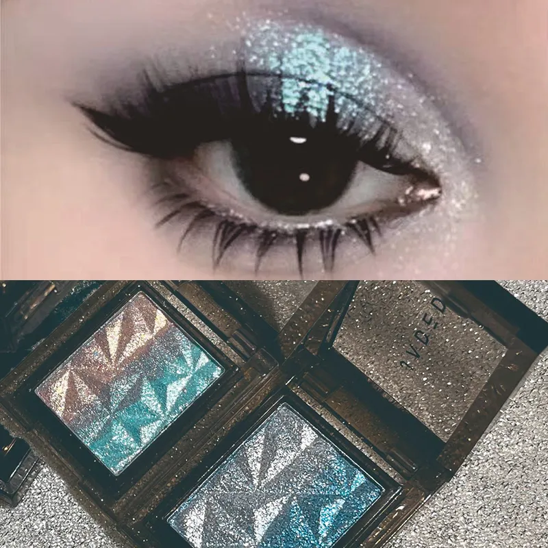 Metallic Gradient Øjenskygge Palette Sølv Blå Punk Smoky Eye Shadow Højpigmenteret presset Lilla Glitter Eyes Makeup Palet — image 2