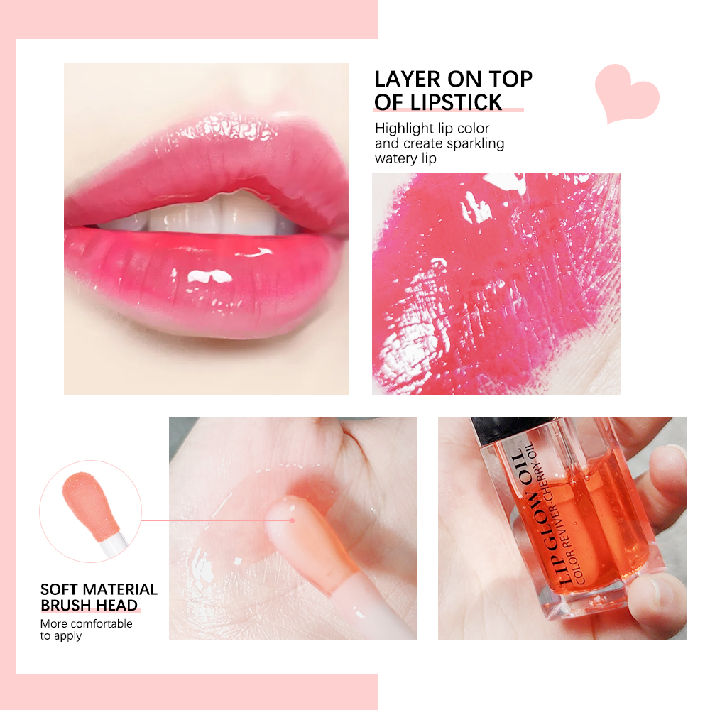 Crystal Jelly Moisturizing Lip Oil Plumping Lip Gloss Makeup Sexy Plump Lip Glow Oil Tinted Lip Plumper — image 5