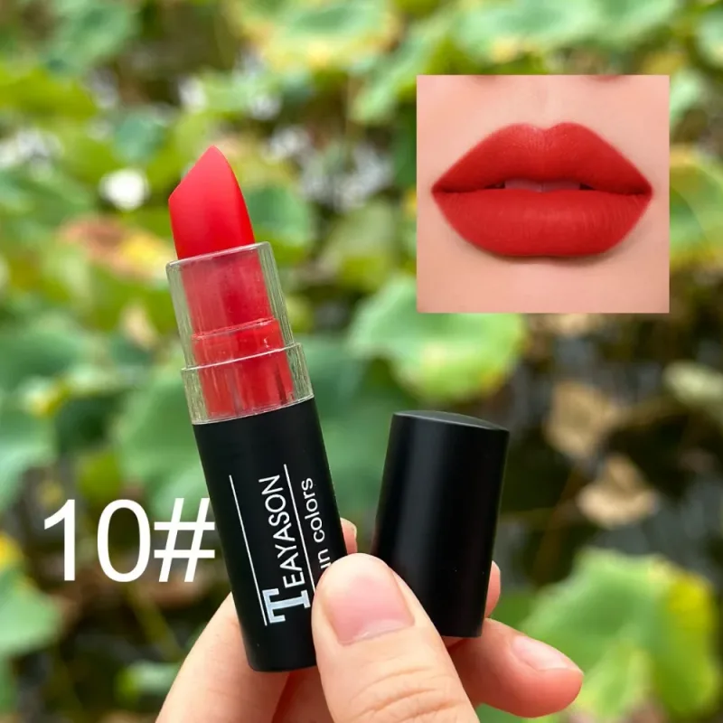 12 Color Lipstick Waterproof Long Lasting Clay Nude Lip Primer Concealer Lip Gloss Matte Gothic Black Makeup Halloween Lip Stick