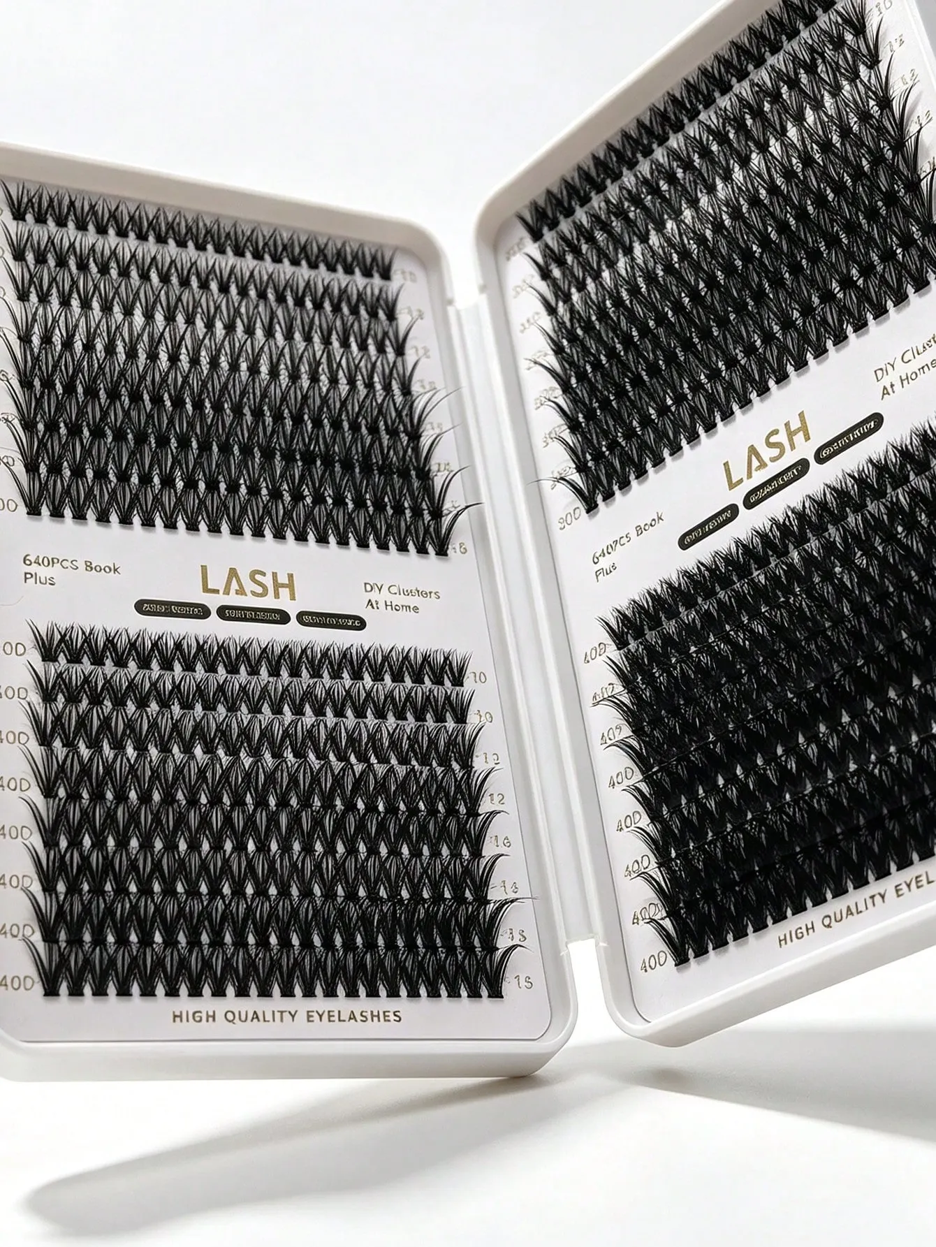 640 sztuk DIY klastry rzęs książka mieszana długość 30D 80D D Curl 10-16mm pojedyncze rzęsy strona główna narzędzie do makijażu oczu — image 3