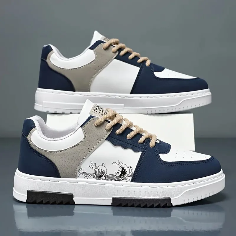 Sneakers casual in pelle da uomo scarpe vulcanizzate impermeabili uomo comode sneakers primaverili scarpe Casual da uomo taglie forti — image 8