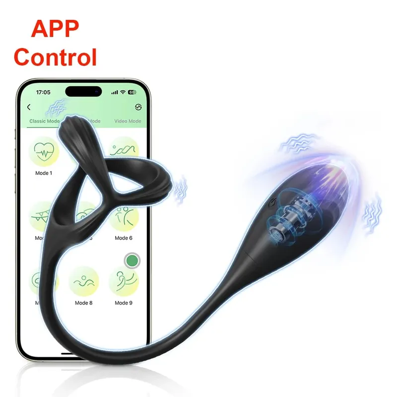 Control por aplicación, tapón Anal vibratorio, anillo para pene, masajeador de próstata para hombres, vibrador Anal Gay, anillo para pene, juguete sexual para adultos para hombres — image 11